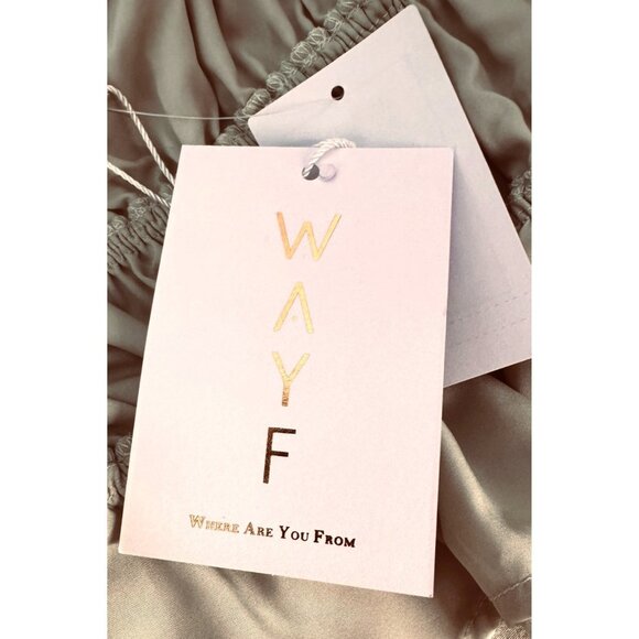 NWT WAYF Womens Medium Pistachio Green Floral Smocked Crop Top Elastic Waist - Picture 13 of 13